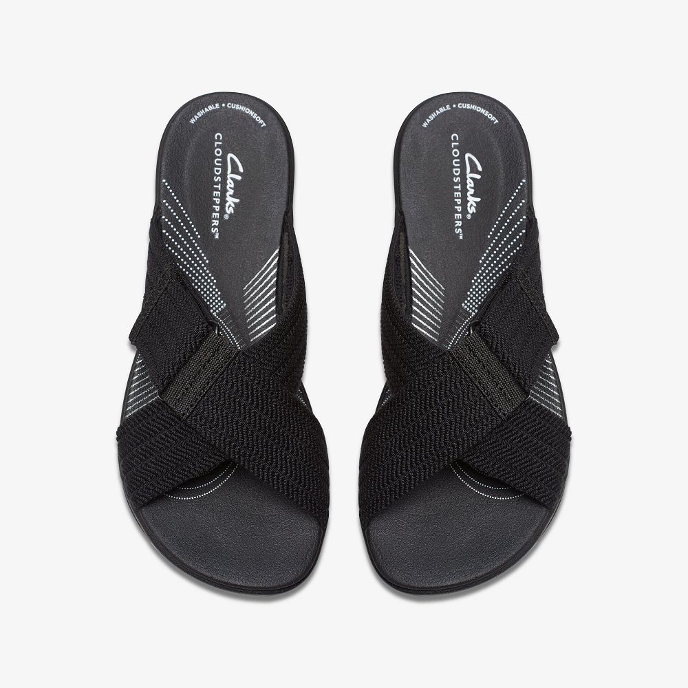 Black Clarks Arla Wave Women Sandals | 3298ORPLC