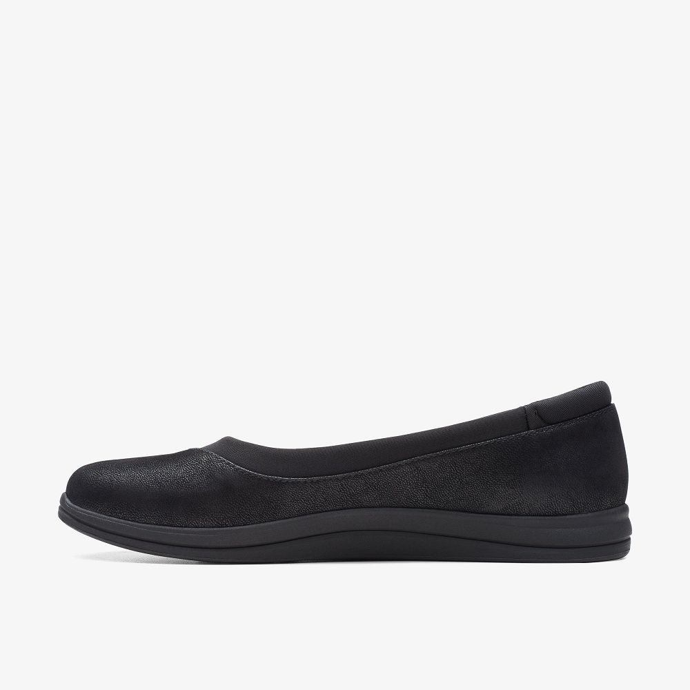 Black Clarks Breeze Ayla Women Ballet Flats | 6398GTUNW