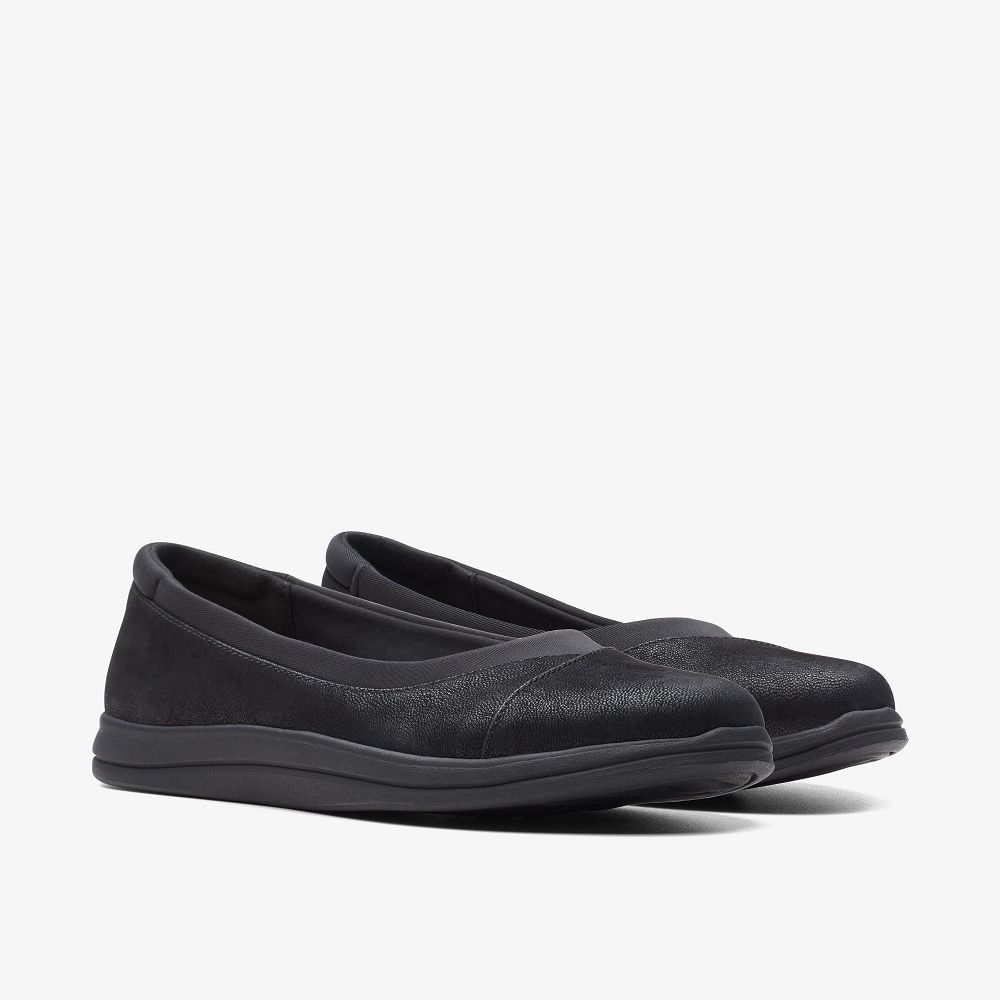 Black Clarks Breeze Ayla Women Ballet Flats | 6398GTUNW