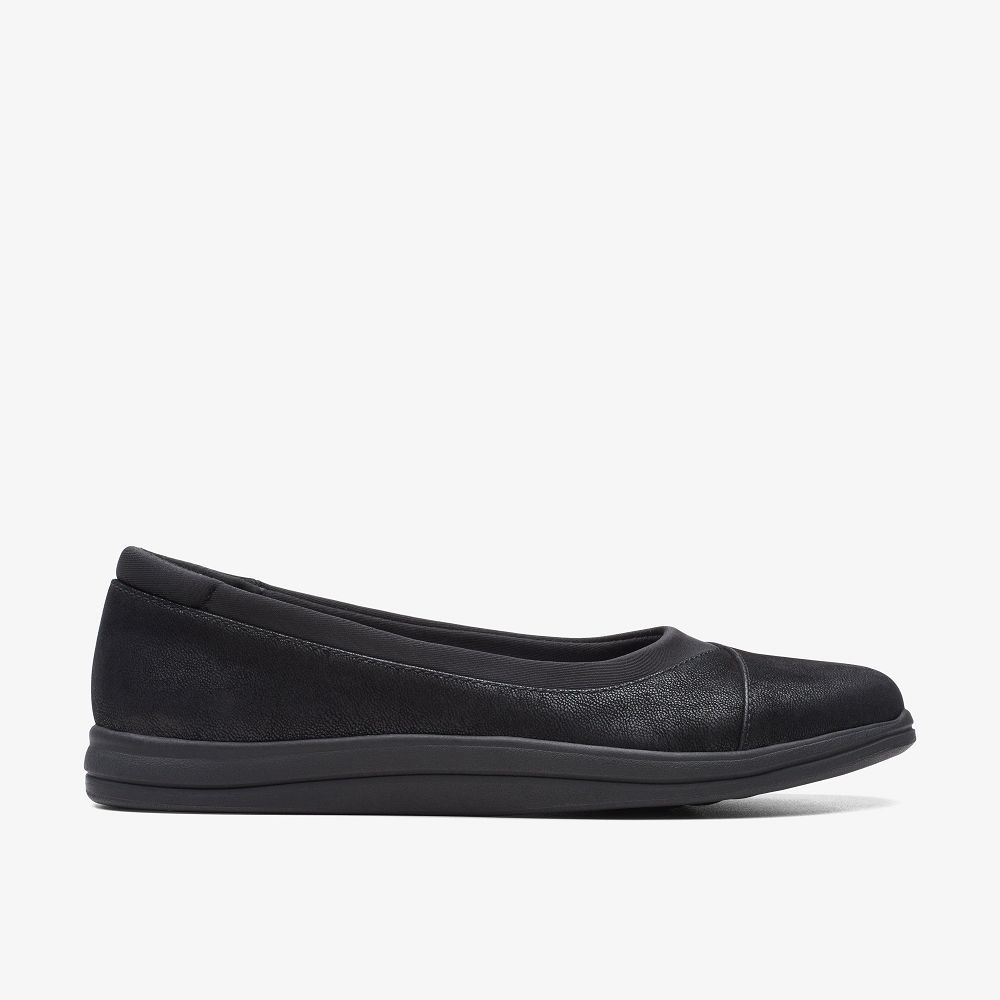 Black Clarks Breeze Ayla Women Ballet Flats | 6398GTUNW