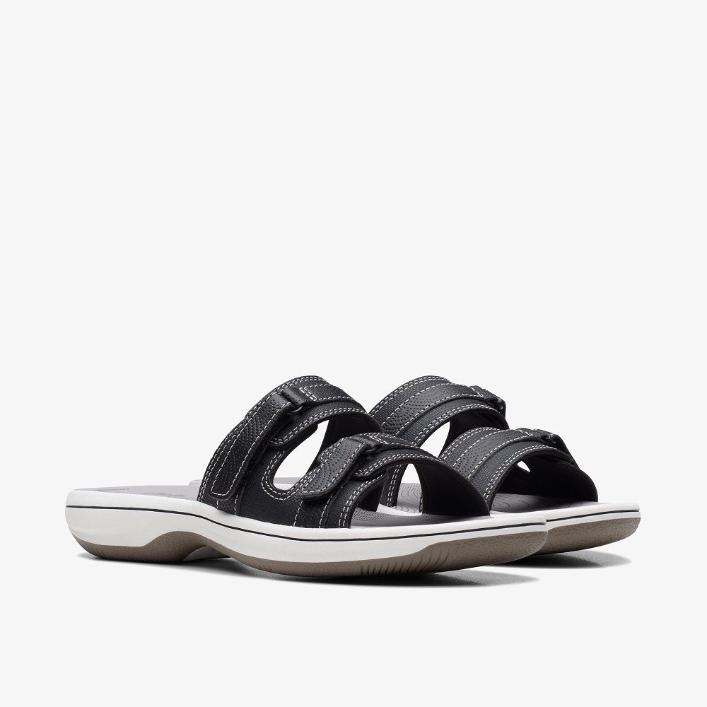 Black Clarks Breeze Piper Women Sandals | 4578AYOLP