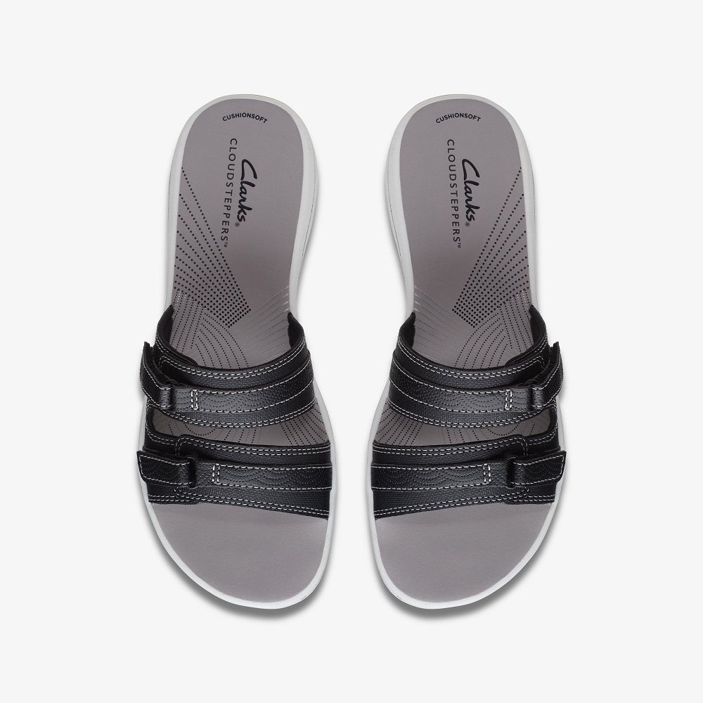 Black Clarks Breeze Piper Women Sandals | 4578AYOLP