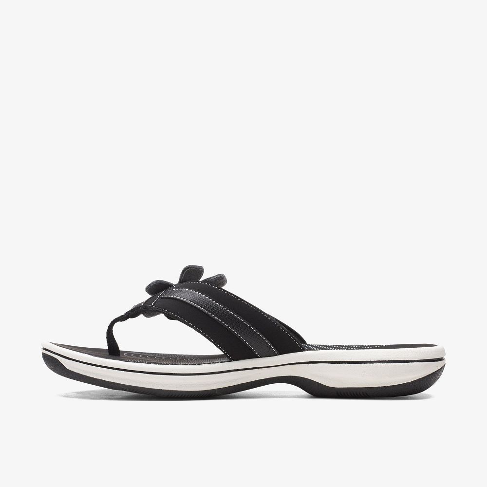 Black Clarks Brinkley Flora Women Sandals | 7428OHZVM