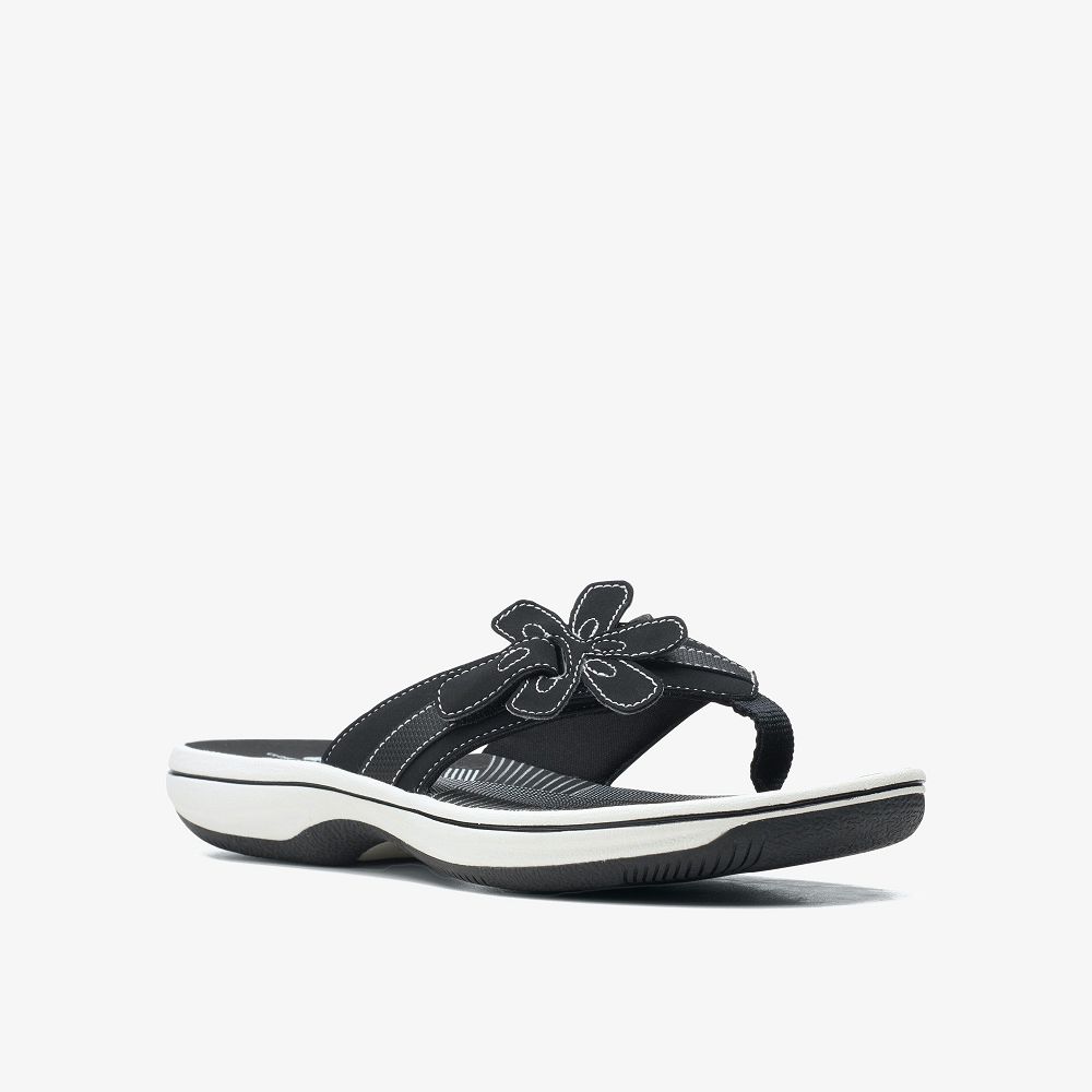 Black Clarks Brinkley Flora Women Sandals | 7428OHZVM