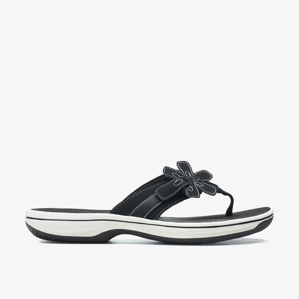 Black Clarks Brinkley Flora Women Sandals | 7428OHZVM