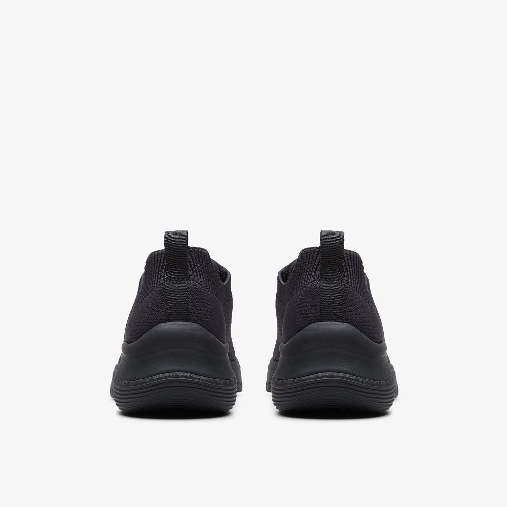 Black Clarks Circuit Tie Women Sneakers | 2461UBCPR