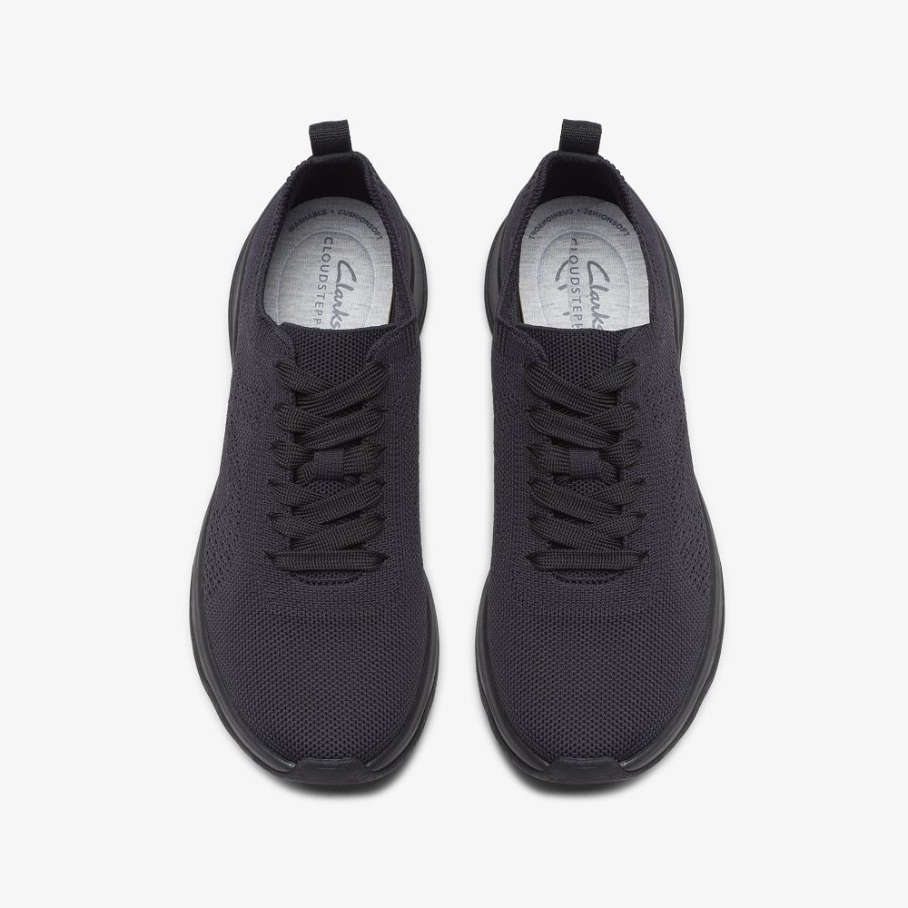 Black Clarks Circuit Tie Women Sneakers | 2461UBCPR