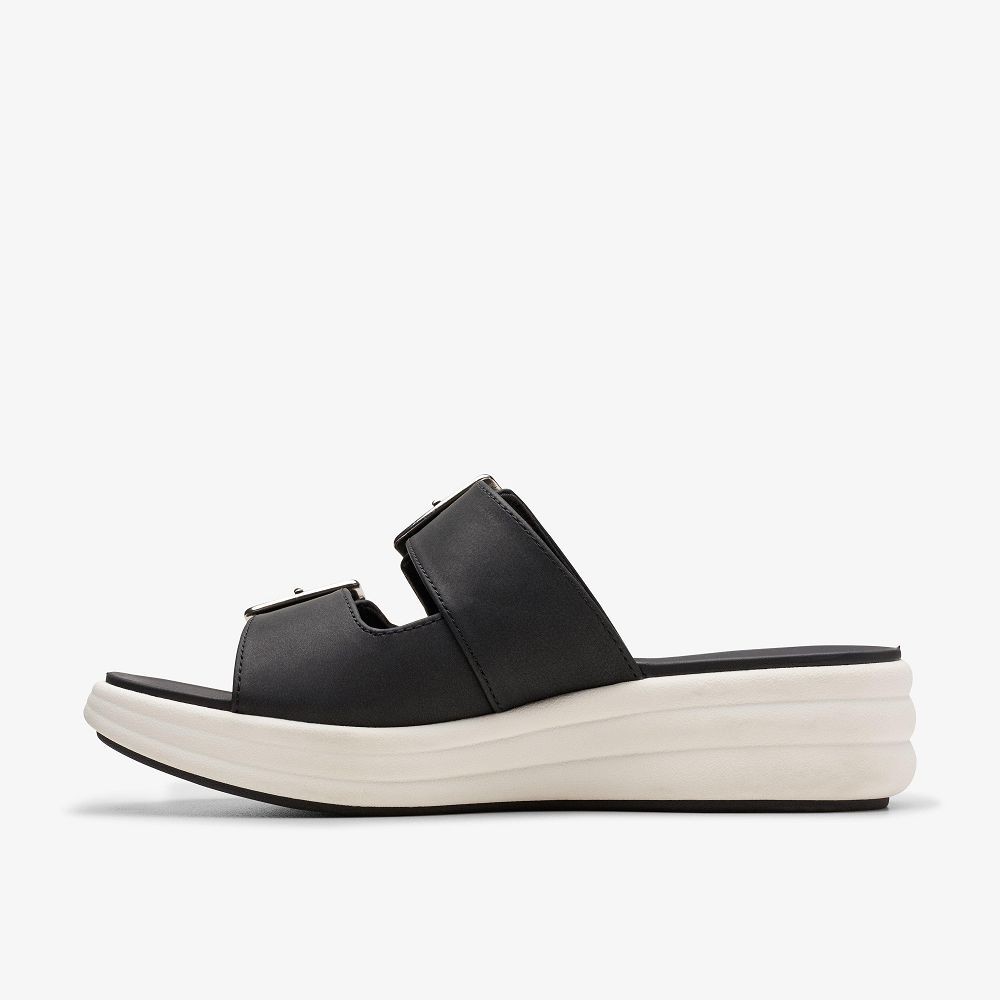 Black Clarks Drift Buckle Women Sandals | 4583WBDEX