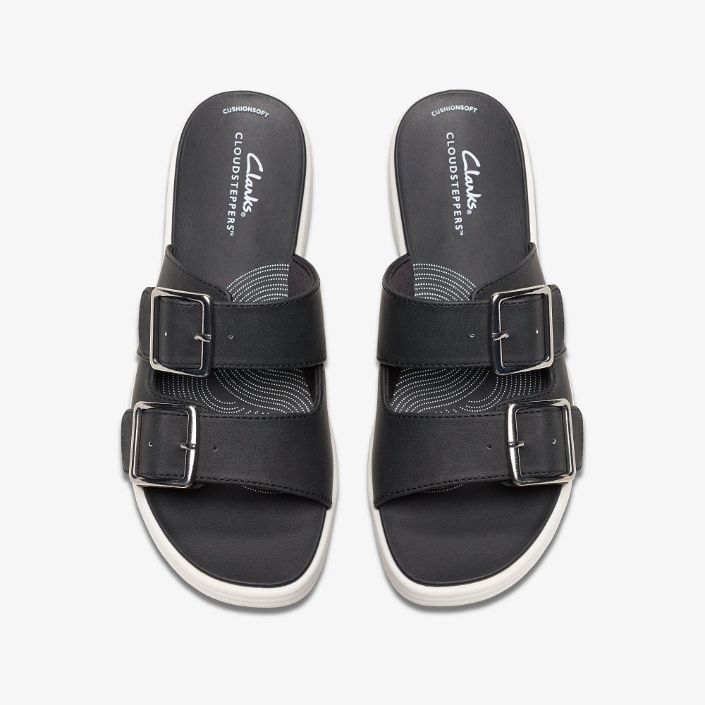 Black Clarks Drift Buckle Women Sandals | 4583WBDEX