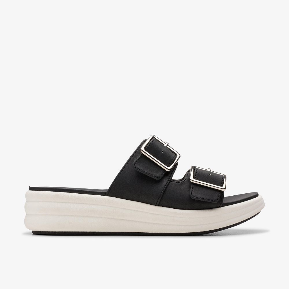 Black Clarks Drift Buckle Women Sandals | 4583WBDEX