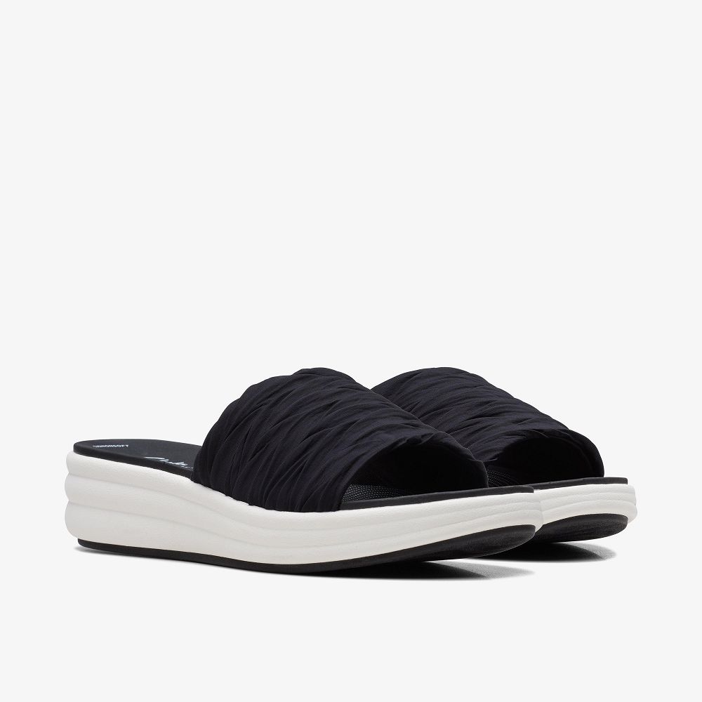 Black Clarks Drift Petal Women Sandals | 3520XDINQ