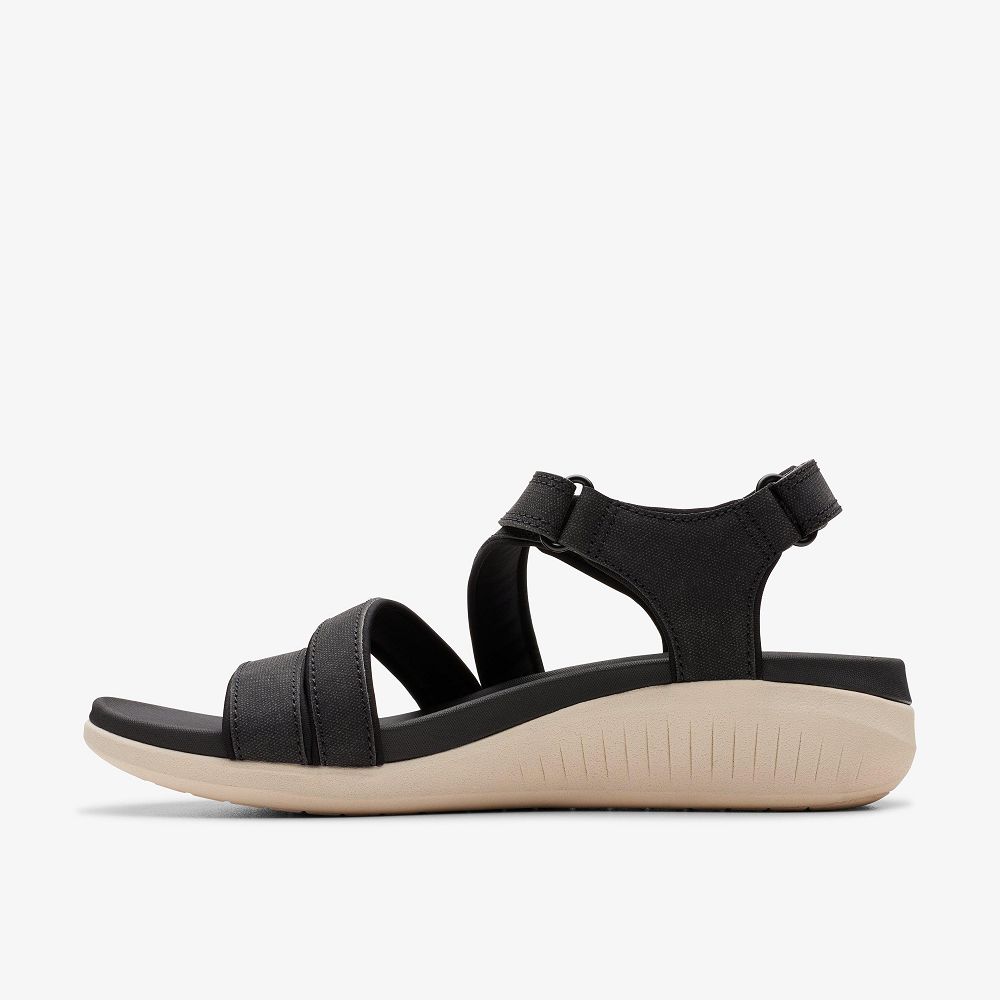 Black Clarks Glide Hi Ella Women Sandals | 9631UOTSN