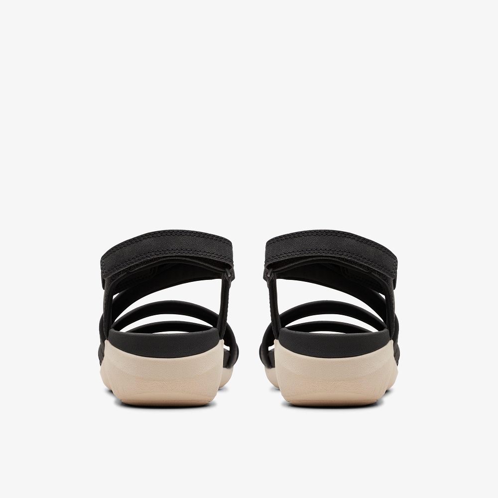 Black Clarks Glide Hi Ella Women Sandals | 9631UOTSN