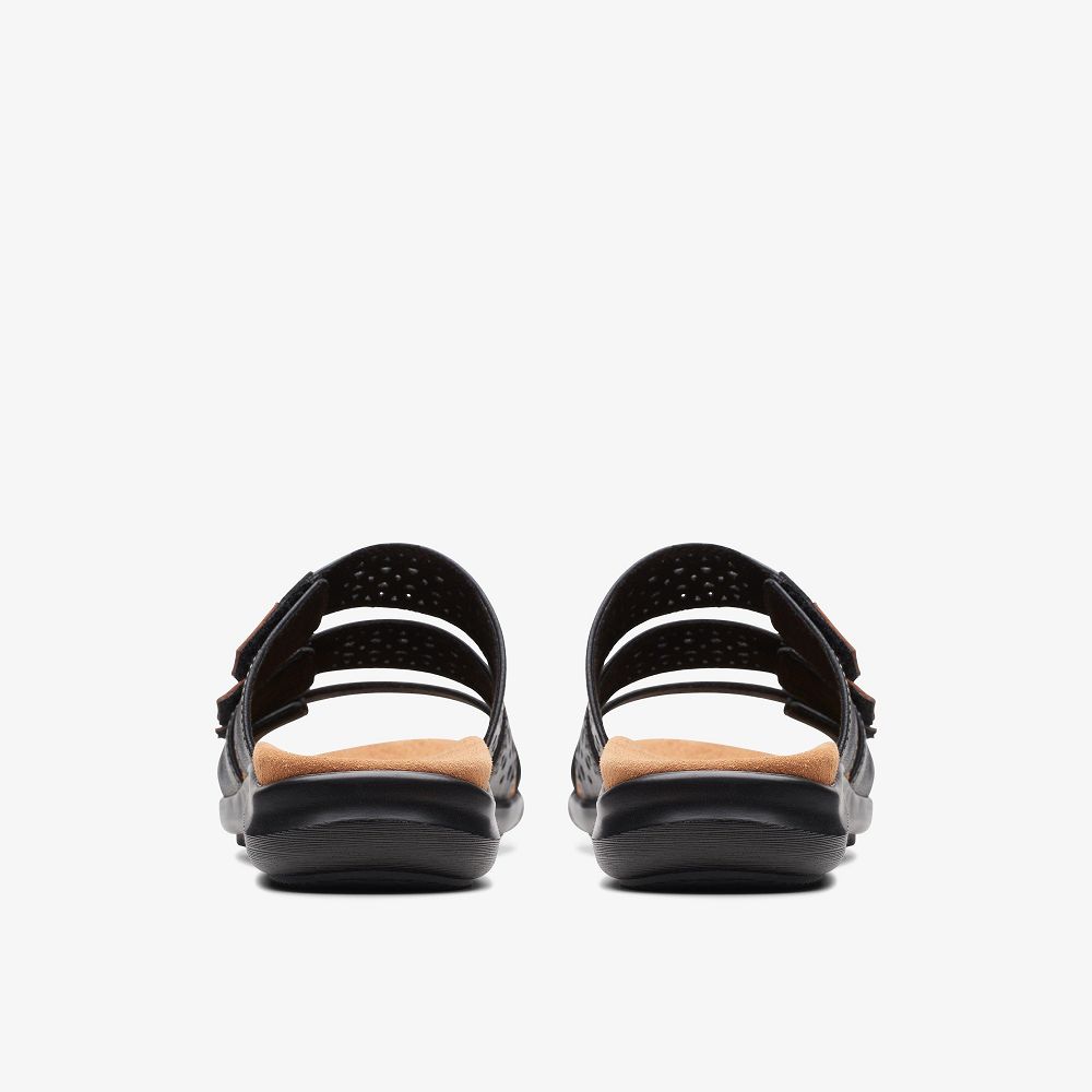 Black Clarks Kitly Walk Women Sandals | 4507KBAEM