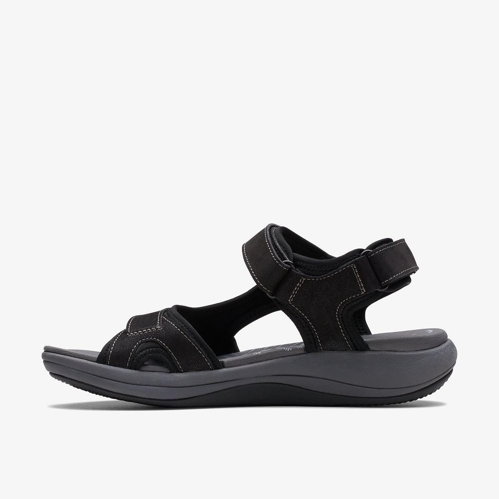 Black Clarks Mira Bay Women Sandals | 6071TJMCD