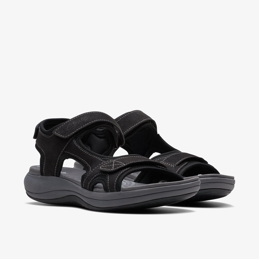 Black Clarks Mira Bay Women Sandals | 6071TJMCD