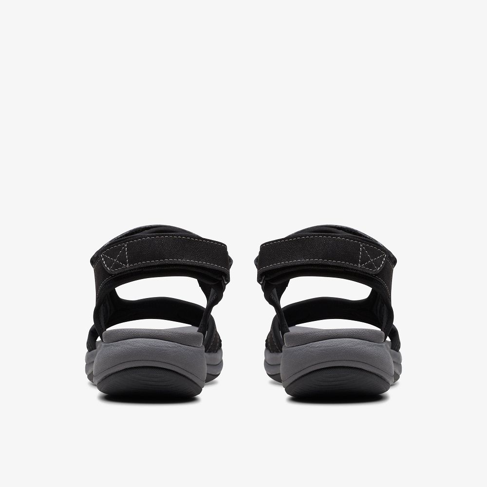 Black Clarks Mira Bay Women Sandals | 6071TJMCD