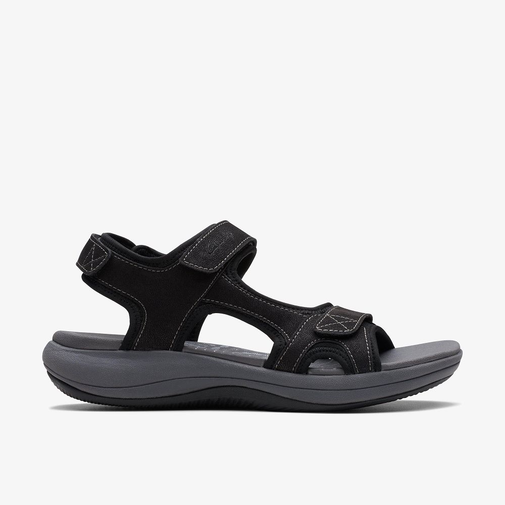 Black Clarks Mira Bay Women Sandals | 6071TJMCD