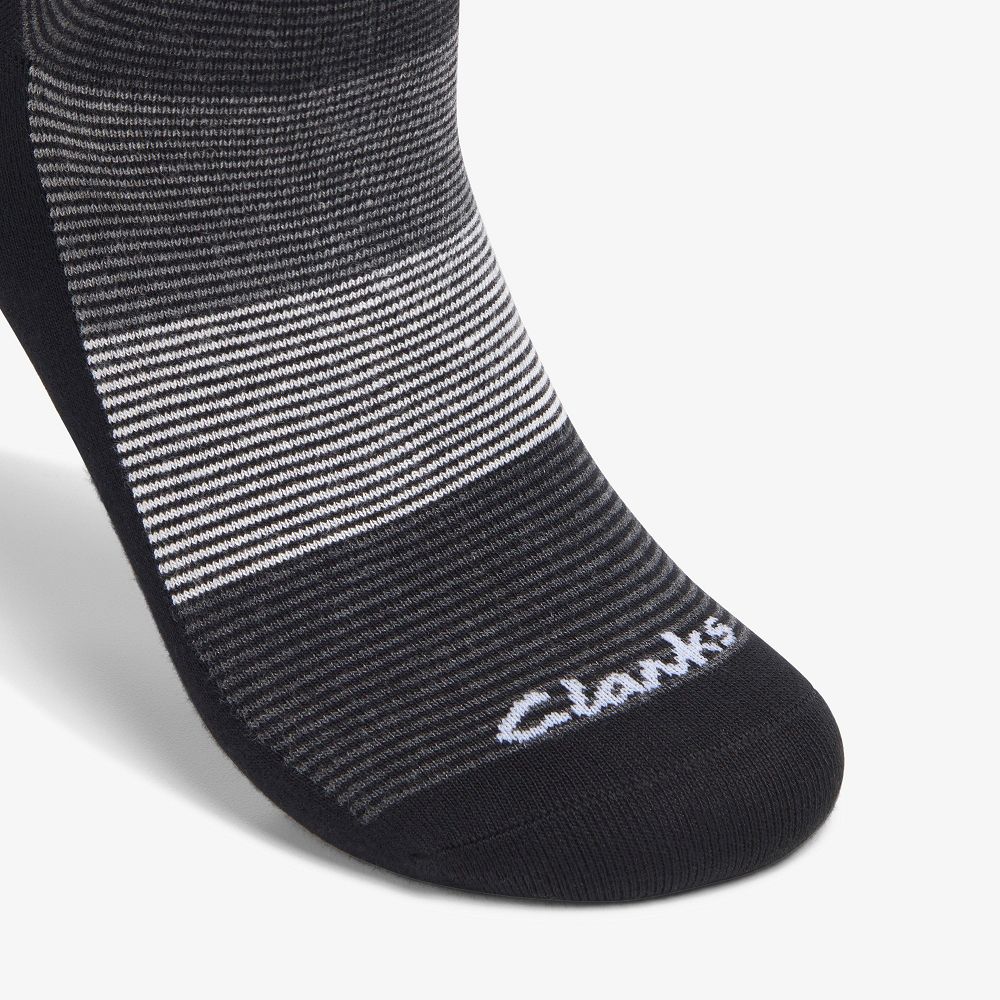 Black Clarks Multi Thin Stripe Bamboo Men Socks | 3826OQNTP