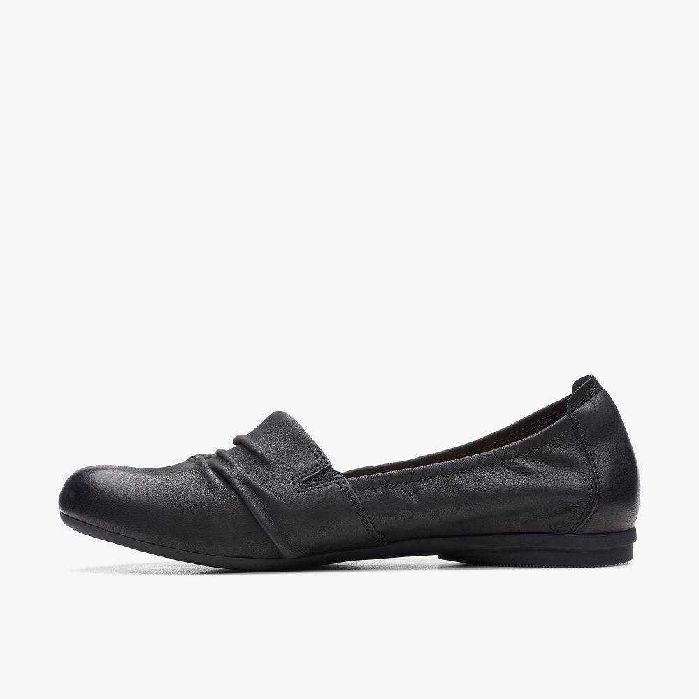 Black Clarks Rena Way Women Ballet Flats | 5234IGQHT