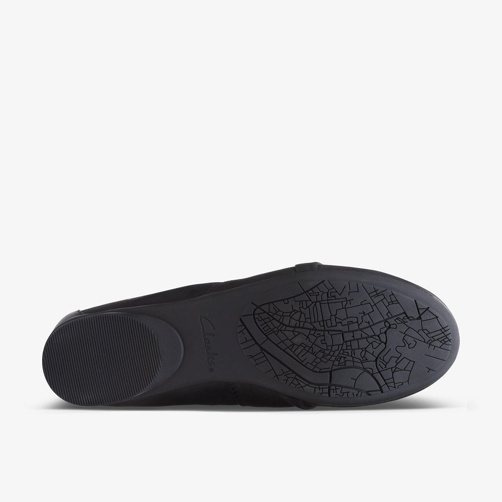 Black Clarks Rena Way Women Ballet Flats | 5234IGQHT