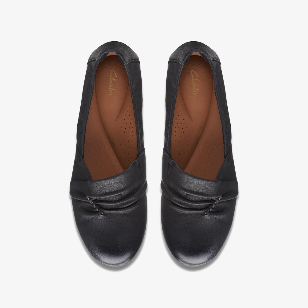 Black Clarks Rena Way Women Ballet Flats | 5234IGQHT