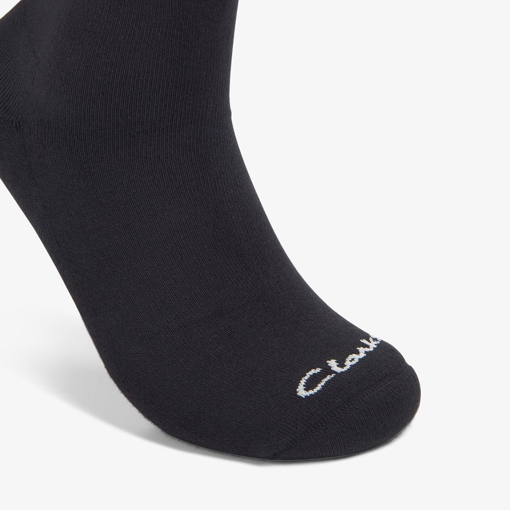 Black Clarks Solid Crew Men Socks | 6519JIGQN