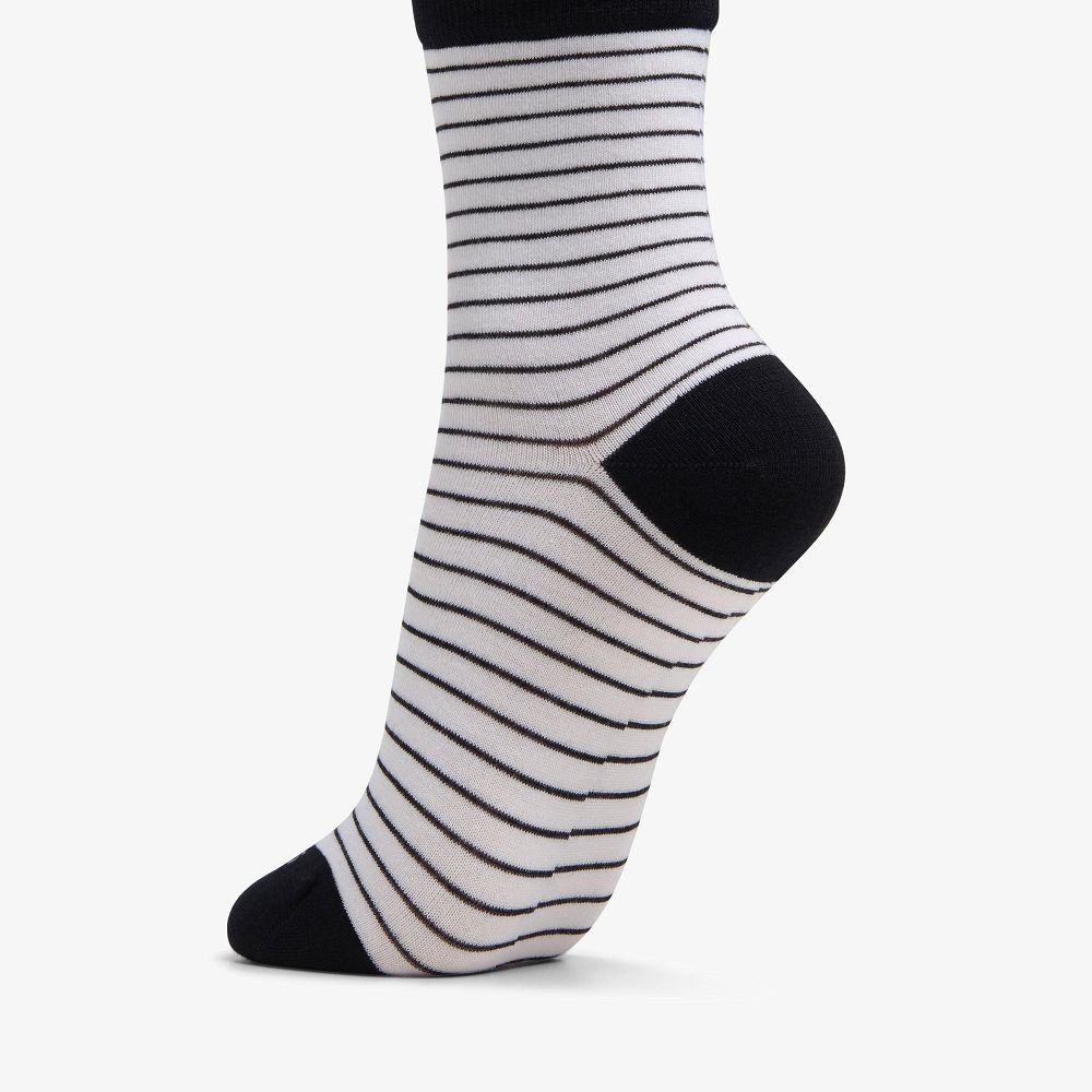 Black Clarks Stripe Crew Bamboo Women Socks | 1035XEGJK