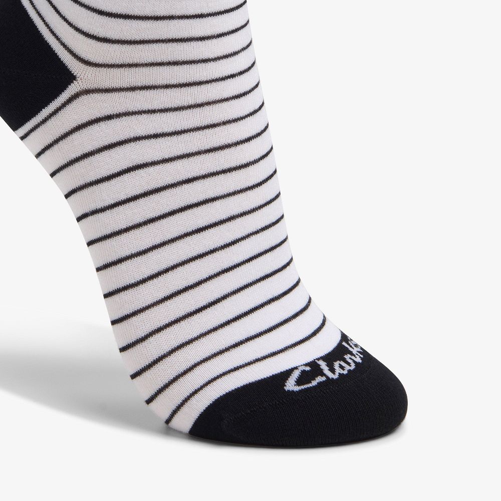 Black Clarks Stripe Crew Bamboo Women Socks | 1035XEGJK