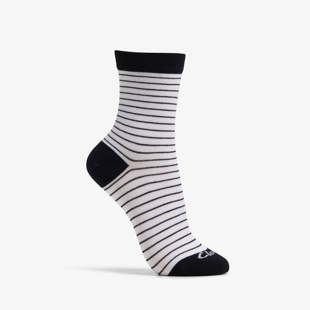 Black Clarks Stripe Crew Bamboo Women Socks | 1035XEGJK