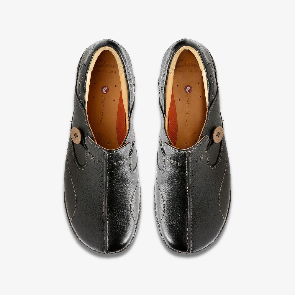 Black Clarks Un Loop Women Slip-Ons | 1359GLJHC