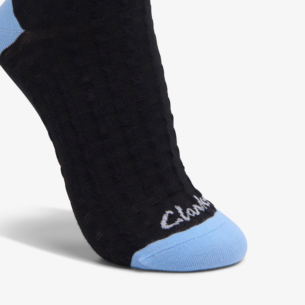 Black Clarks Waffle Crew Women Socks | 8517GNQWO