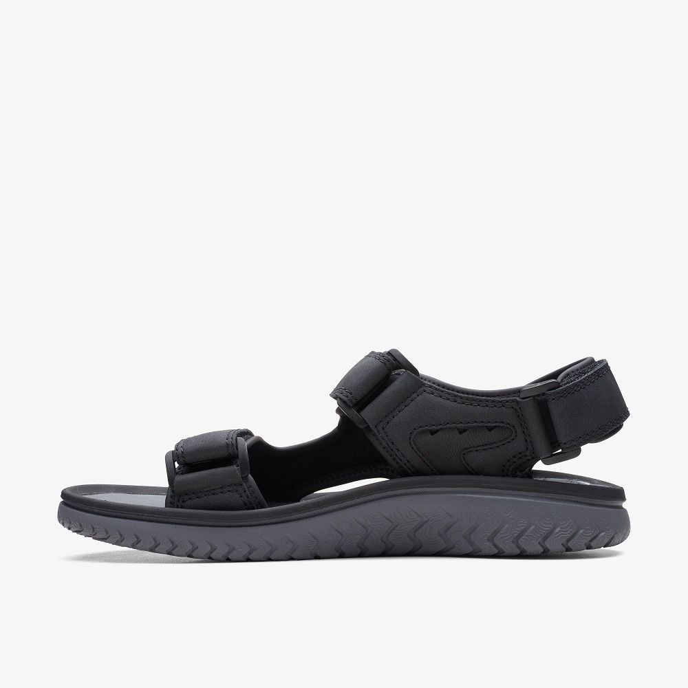 Black Clarks Wesley Bay Men Sandals | 4092USBXY