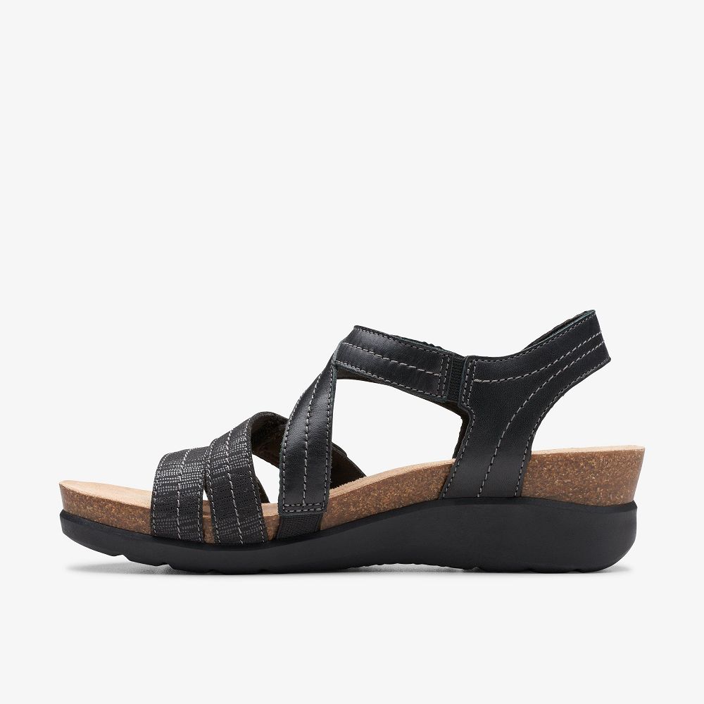 Black Combination Clarks Calenne Clara Women Sandals | 9346SXYQE