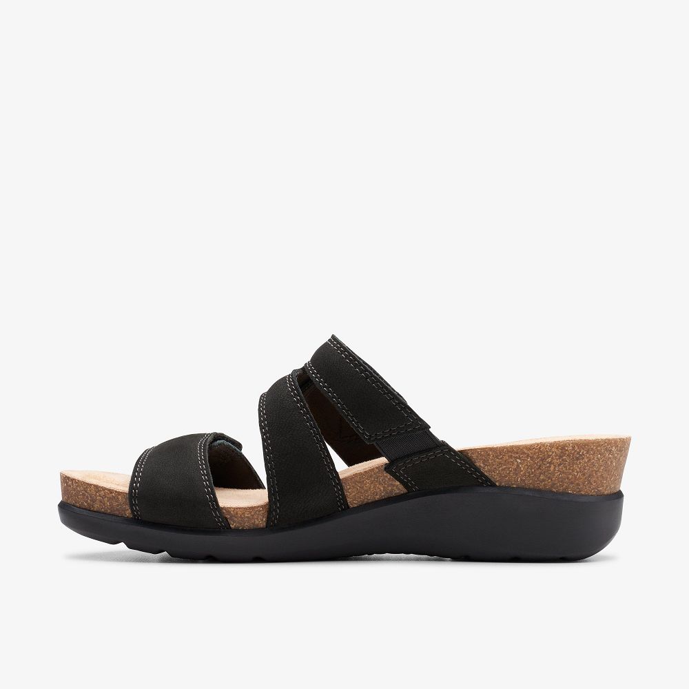 Black Combination Clarks Calenne Maye Women Sandals | 1064RNOZY