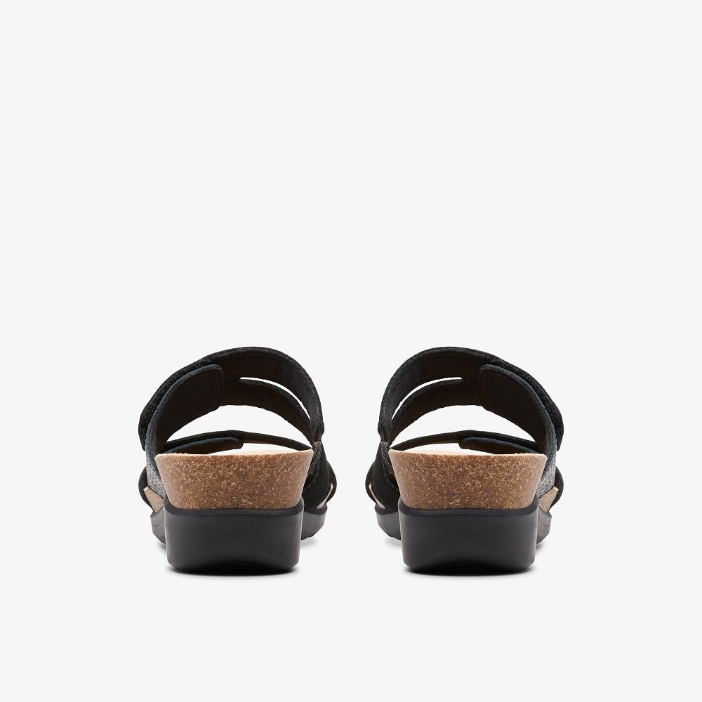 Black Combination Clarks Calenne Maye Women Sandals | 1064RNOZY