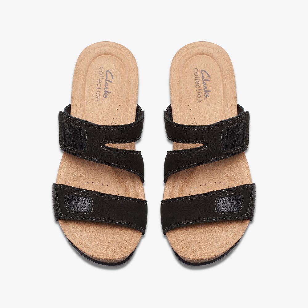 Black Combination Clarks Calenne Maye Women Sandals | 1064RNOZY