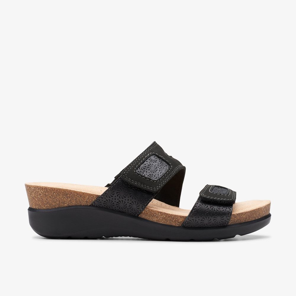 Black Combination Clarks Calenne Maye Women Sandals | 1064RNOZY