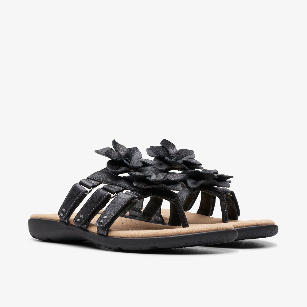 Black Combination Clarks Elizabelle Mae Women Sandals | 5201FTRUM