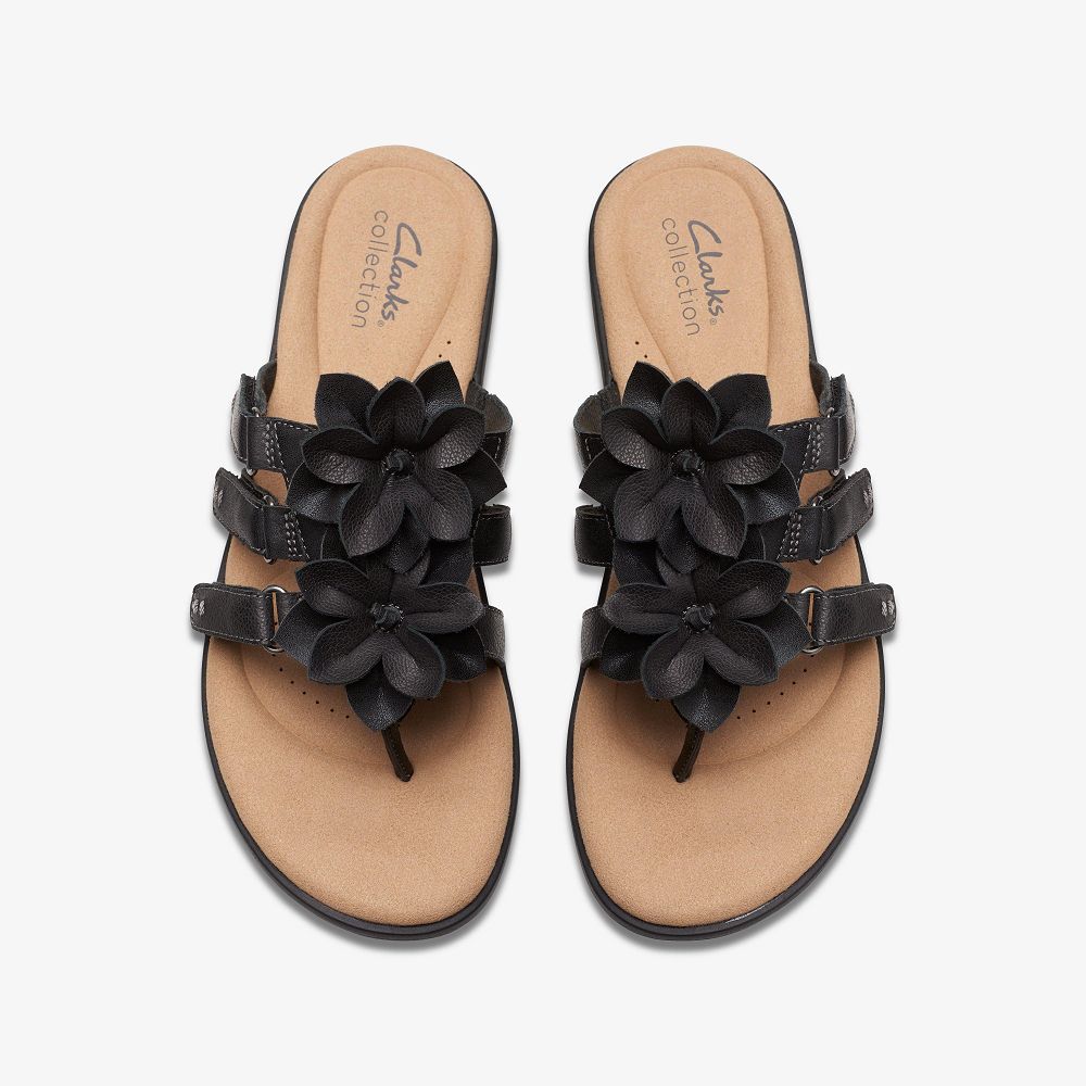 Black Combination Clarks Elizabelle Mae Women Sandals | 5201FTRUM