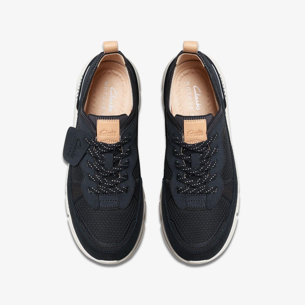 Black Combination Clarks NATURE X COVE Women Sneakers | 4758EOQJV