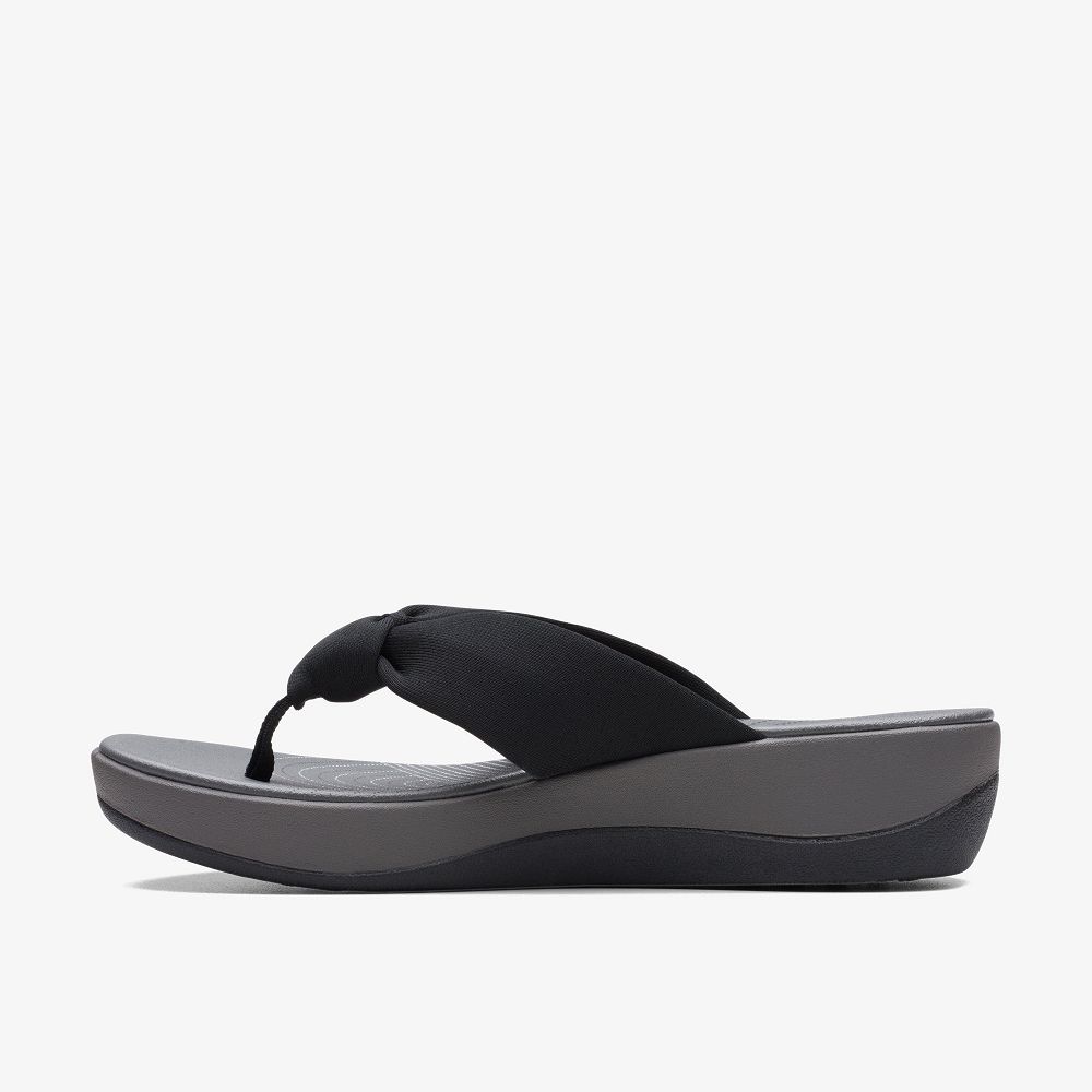 Black Fabric Clarks Arla Glison Women Sandals | 1638OPTSU