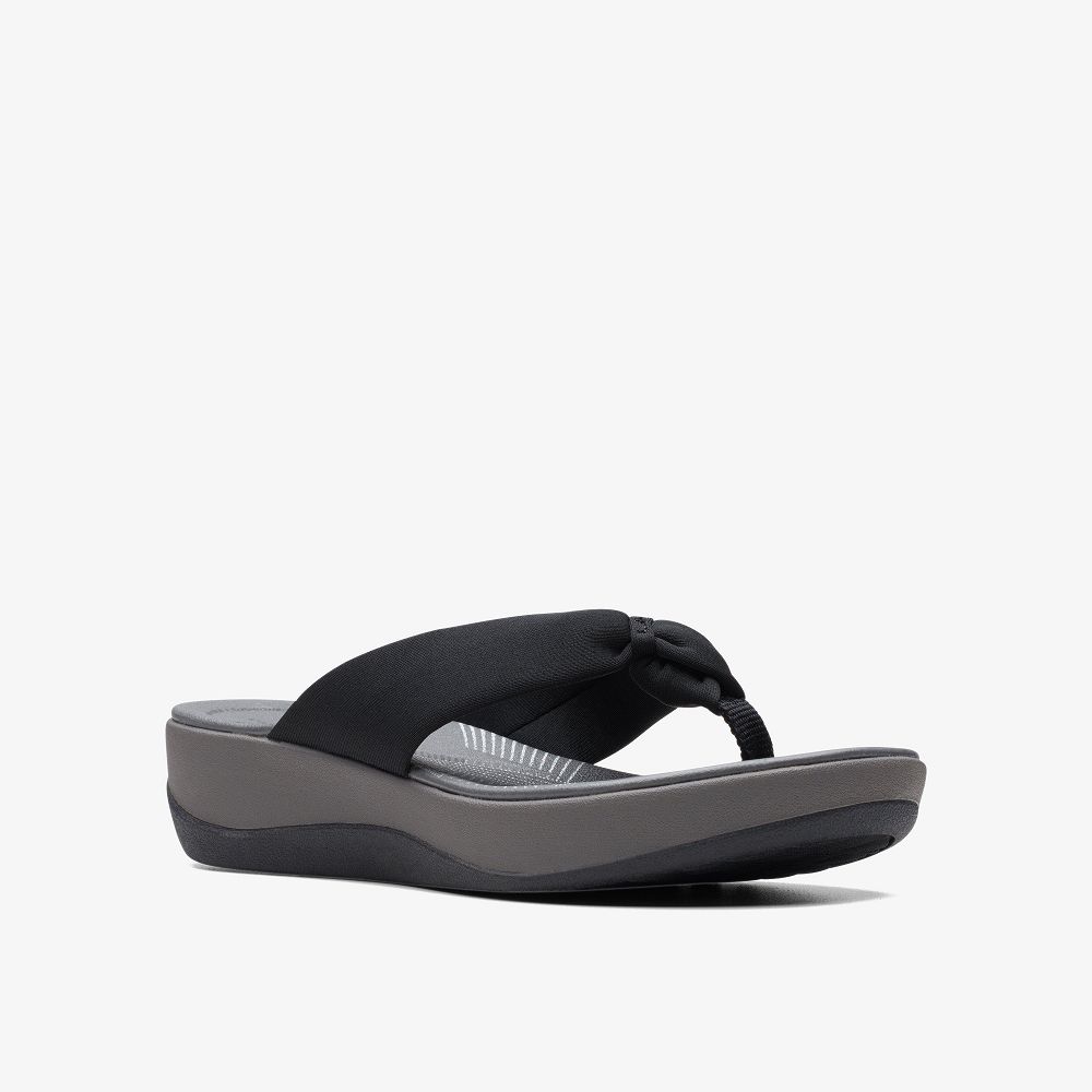 Black Fabric Clarks Arla Glison Women Sandals | 1638OPTSU