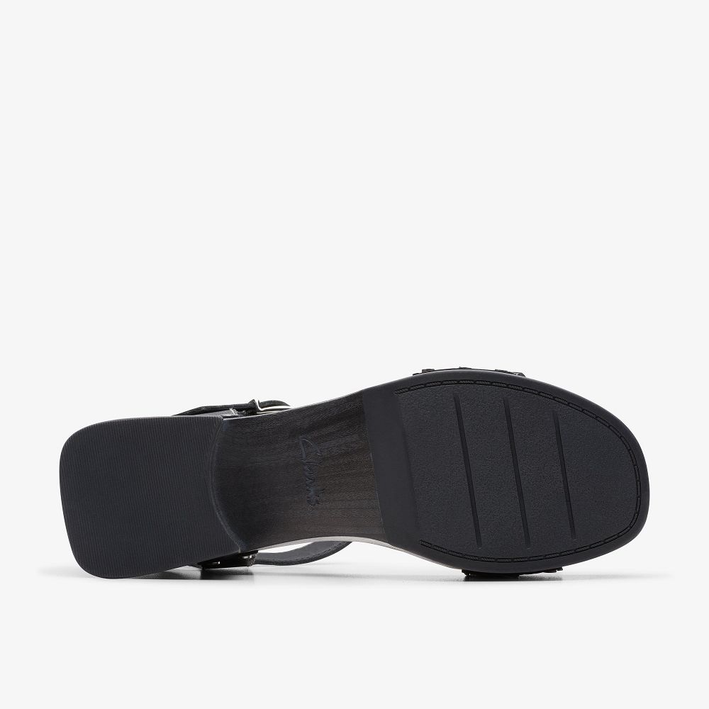 Black Interest Clarks Sivanne Bay Women Sandals | 9637IHQVP