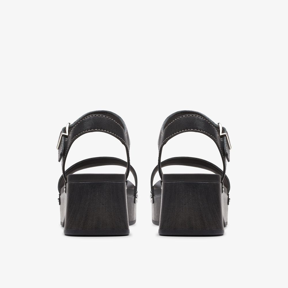 Black Interest Clarks Sivanne Bay Women Sandals | 9637IHQVP