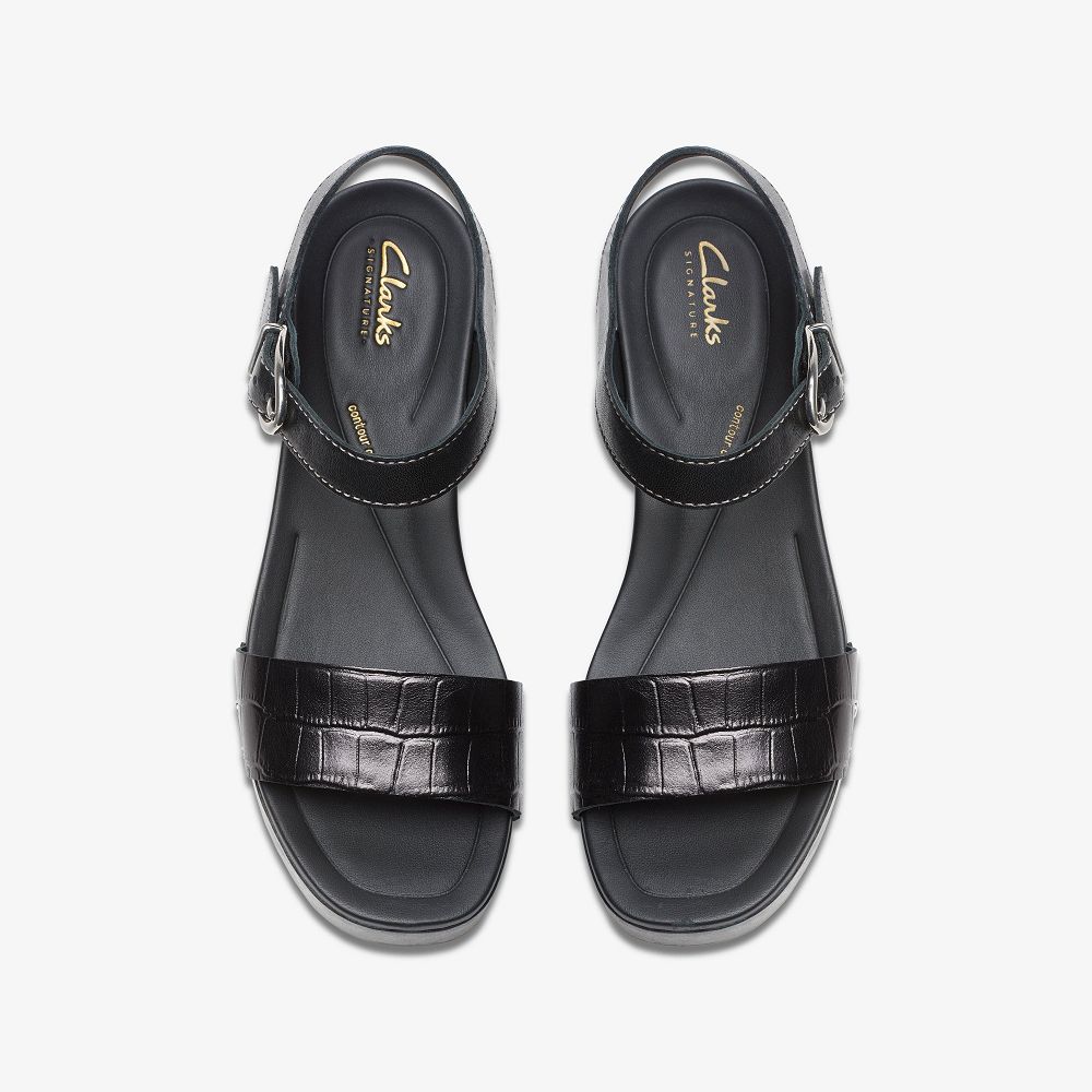 Black Interest Clarks Sivanne Bay Women Sandals | 9637IHQVP