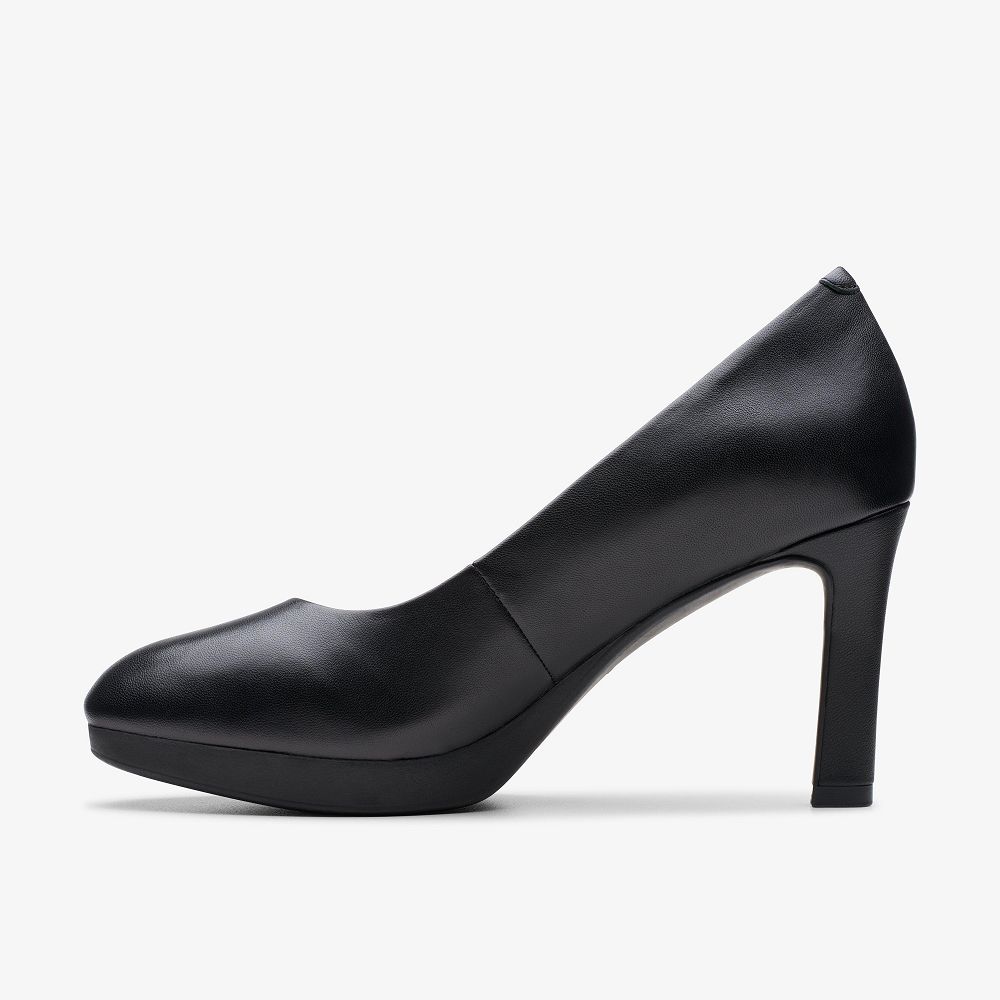 Black Leather Clarks Ambyr2 Braley Women Pumps | 4603QOUTM