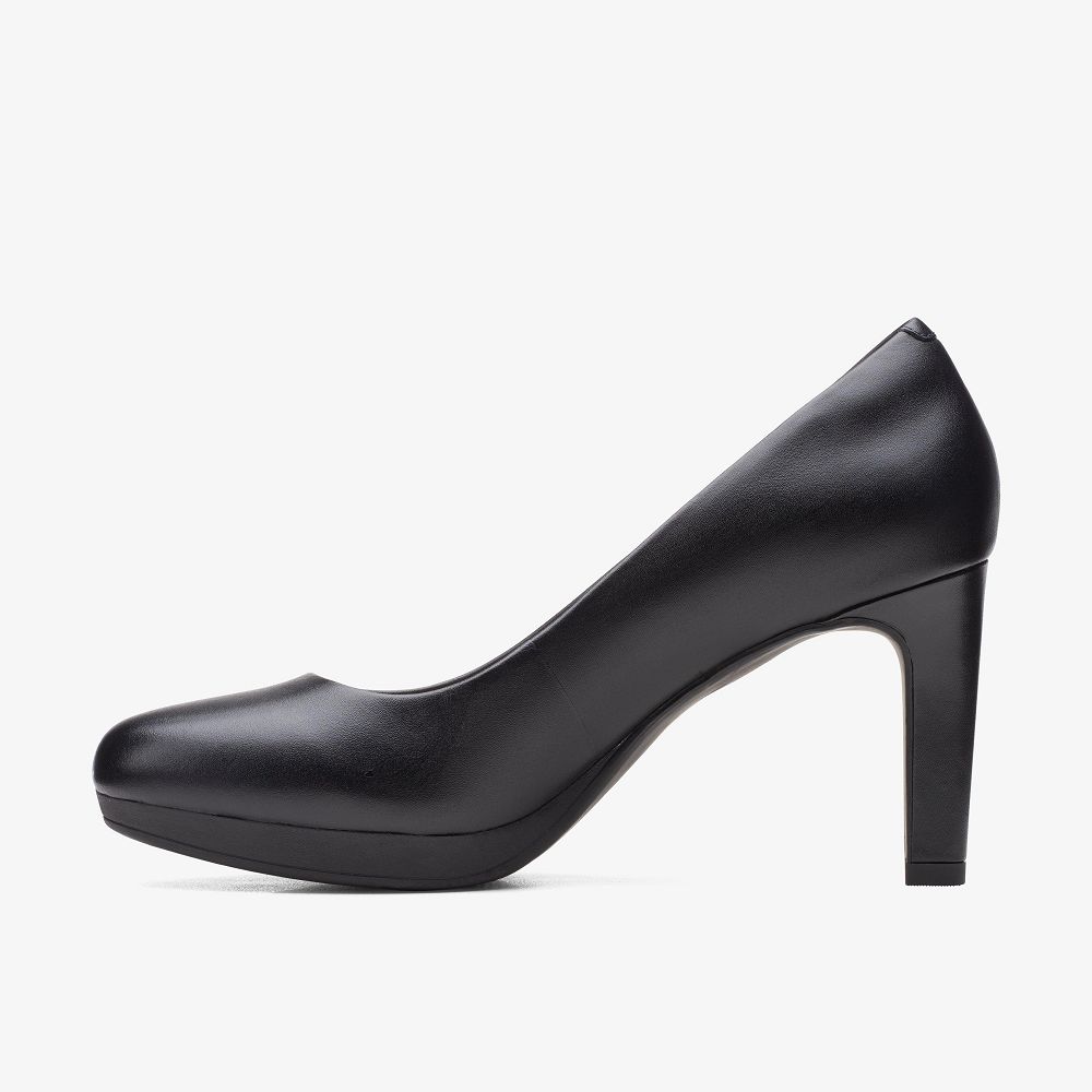 Black Leather Clarks Ambyr Joy Women Pumps | 8619WJQIN