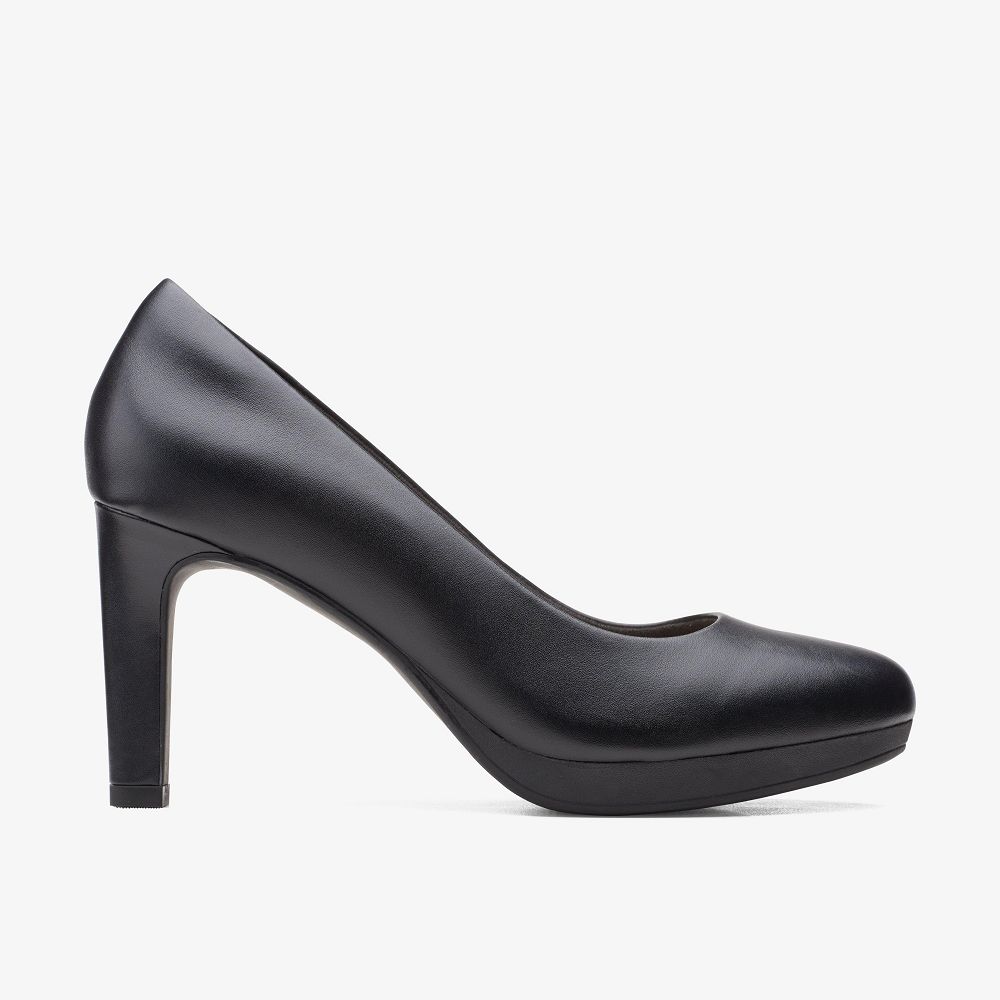 Black Leather Clarks Ambyr Joy Women Pumps | 8619WJQIN