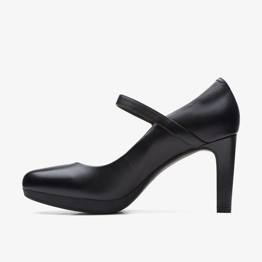 Black Leather Clarks Ambyr Shine Women Pumps | 9758JPZDM